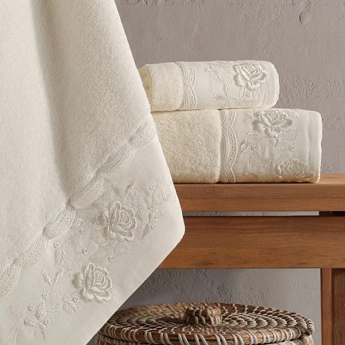 Полотенце Kарвен Vip Cotton 50*90 1шт махра H5169 HELEN Cream