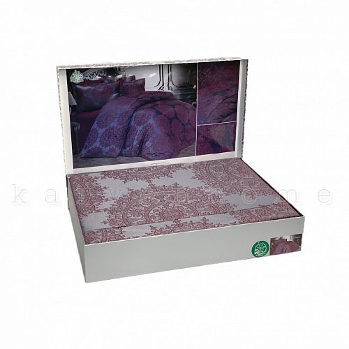 Постельное белье  Карвен  бамбук  евро N065 Tiara бордовый 