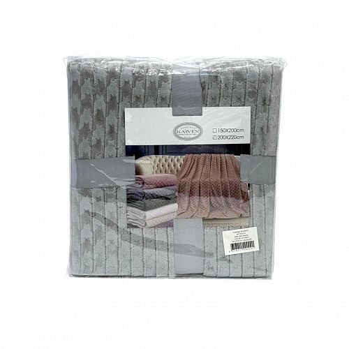 Плед Karven фланель 1,5 спальн. PL 013 JACQAURD v2/Grey.