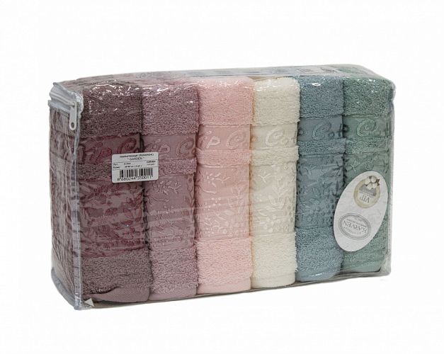 Полотенце Карвен Vip Cotton "GARDEN" 50*90 6шт.махра H 3282