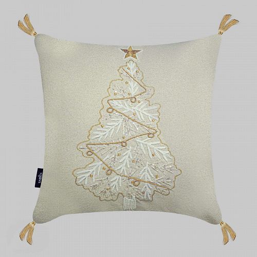 Подушка декоративная новогодняя Sarev 45 *45 Е011 MERRI Ekru