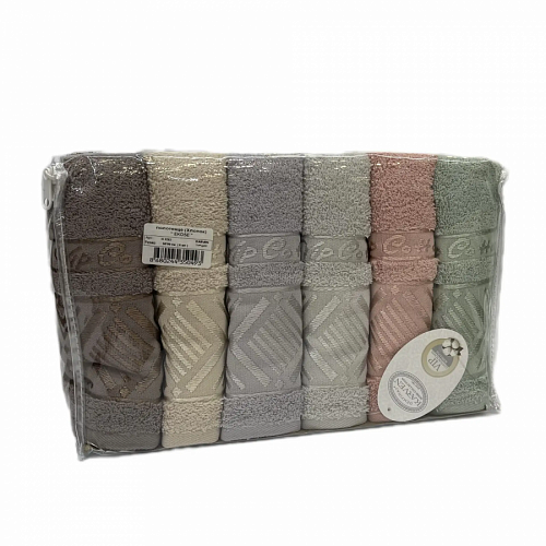 Полотенце Карвен Vip Cotton "EKOSE" 50*90 6шт.махра H 3282
