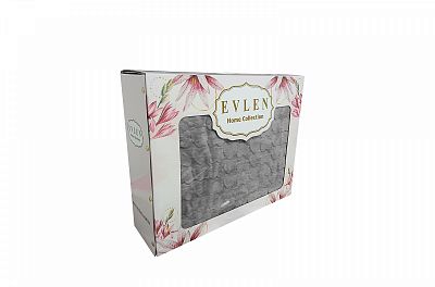 Плед EVLEN Super Soft "СЕРДЦЕ" 180*240 в коробке п/э Р 945 серый (Акция)