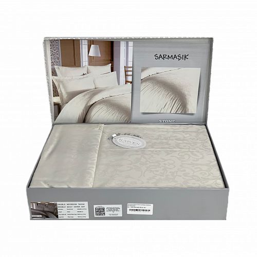 Постельное белье Karven жаккард евро Sarmasik Stone 