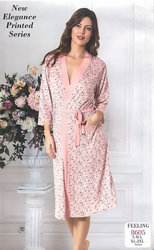 Халат Karven цветной жен DO 16 (8605) Salmon/персик M