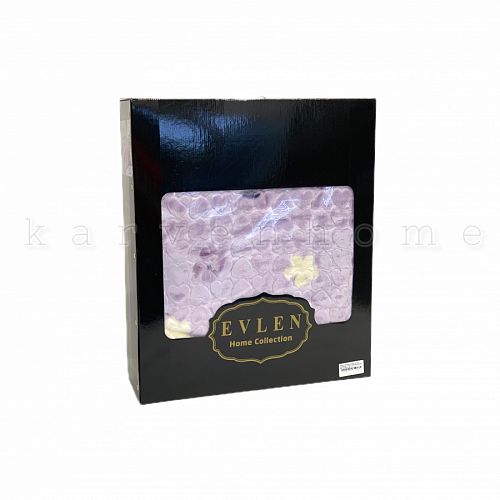 Плед EVLEN Super Soft 220*240 п/э в коробке евро Р 948 v1-(B001)св.сиреневый (Акция)