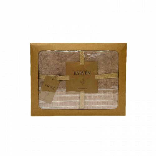 Покрывало махровое Karven 200*220 евро Y1038 EKOSE Kahve