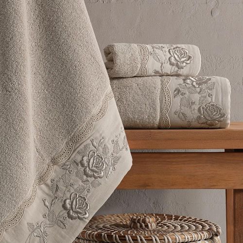 Полотенце Kарвен Vip Cotton 50*90 1шт махра H5169 HELEN Beige