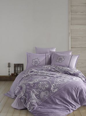 Постельное белье "Карвен" сатин евро Pellini Lilac v-2
