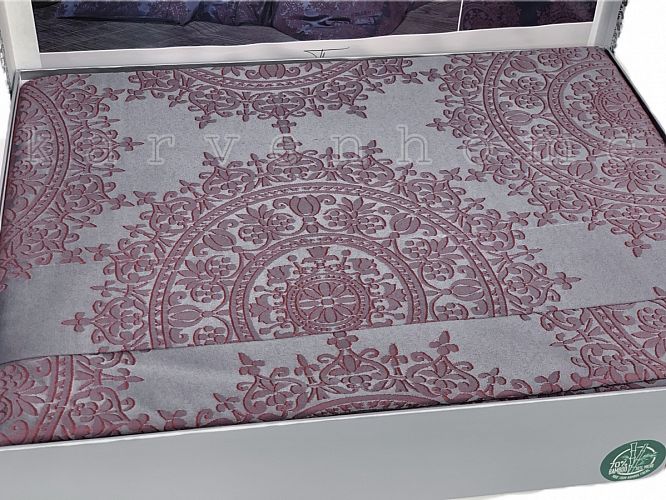 Постельное белье  Карвен  бамбук  евро N065 Tiara бордовый 