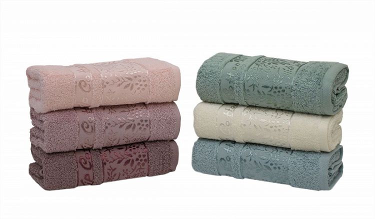 Полотенце Карвен Vip Cotton "GARDEN" 50*90 6шт.махра H 3282