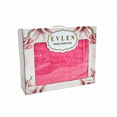 Плед EVLEN Super Soft "СЕРДЦЕ" 180*240 в коробке п/э Р 945 розовый (Акция)