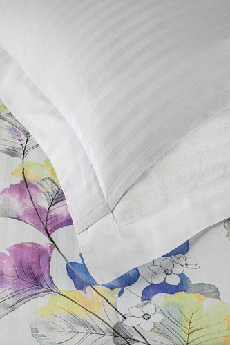 Постельное белье Карвен Stripe Satin с цветным принтом 1.5 спальное N249 -SB010(4пр.) (Акция)
