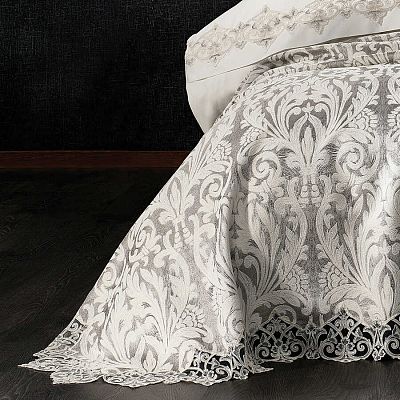 Комплект ZEBRA "ASTOR DAMASK" (Покрывало+постельное белье) евро 9 предметов Y 856 GRİ/серый