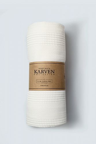Плед вафельный Karven PURE SIMPLE пике евро 210*235 РL989 Krem