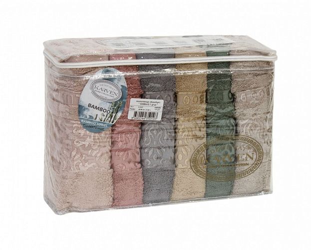 Полотенце Kарвен Bamboo "DAMAKS 1" 70*140 6шт бамбук H 4108