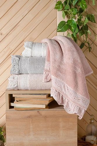 Полотенце Kарвен Vip Cotton 50*90 1шт махра H5169 CLARA Grey