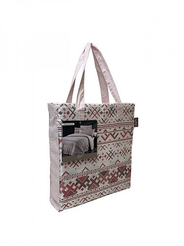 Постельное белье "Sarev Bazaar" ранфорс в сумке евро N307 NEVLA v3 Kirmizi
