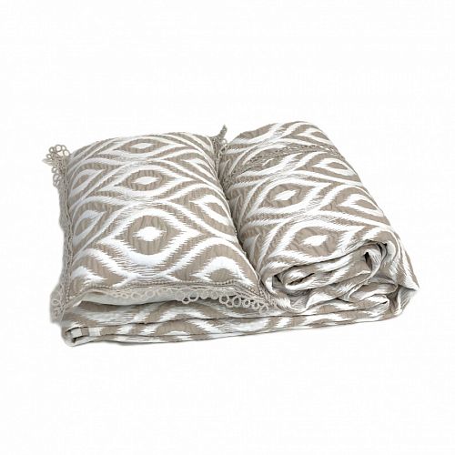 Покрывало  ZEBRA CASA "ALL DAYS IKAT" 1.5 сп (180*250)  Y870 bej/бежевый 
