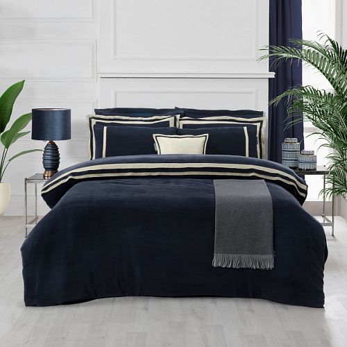Постельное белье Sarev ELITE евро N318 KIMERA CUPRO Vegan Silk v9/Lacivert