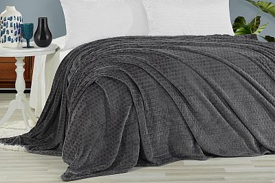 Плед KARVEN Super Soft "MELINDA" 200*220 п/э евро Р 942 антрацит (Акция).