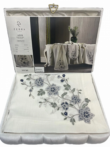 Скатерть Cундук Azur Krem/Larcivert 180*280 с салфетками (12 шт) 30*30 26 пр