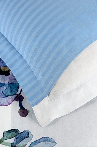 Постельное белье Карвен Stripe Satin с цветным принтом евро N250 -SB007(6пр.) (Акция)