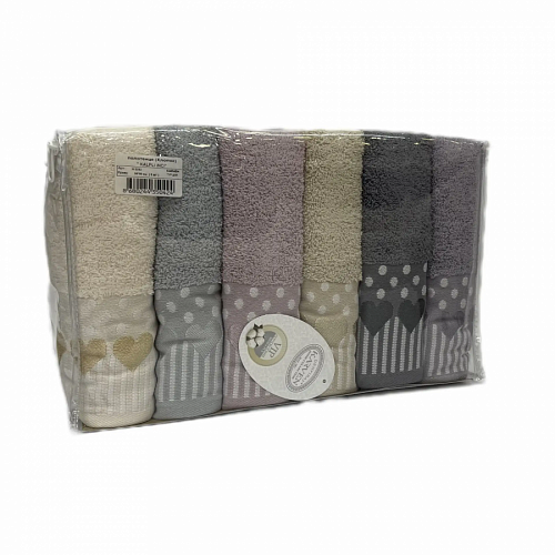 Полотенце Карвен Vip Cotton "KAPLI INCI" 50*90 6шт.махра H 3282