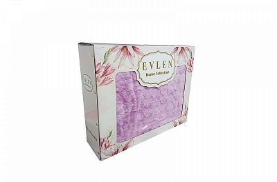 Плед EVLEN Super Soft "СЕРДЦЕ" 180*240 в коробке п/э Р 945 лиловый (Акция)