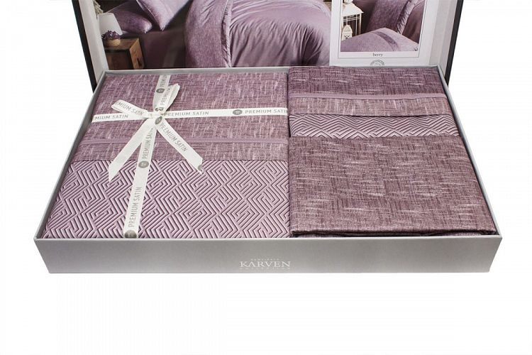 Постельное белье Karven (300 tc) премиум сатин евро N359 AGNES Berry