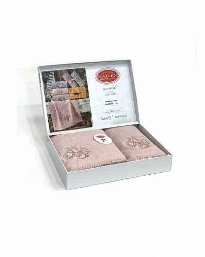 Набор полотенец Карвен " ROSE" махра 50*90/70*140 HS 1683v1 pudra/пудра