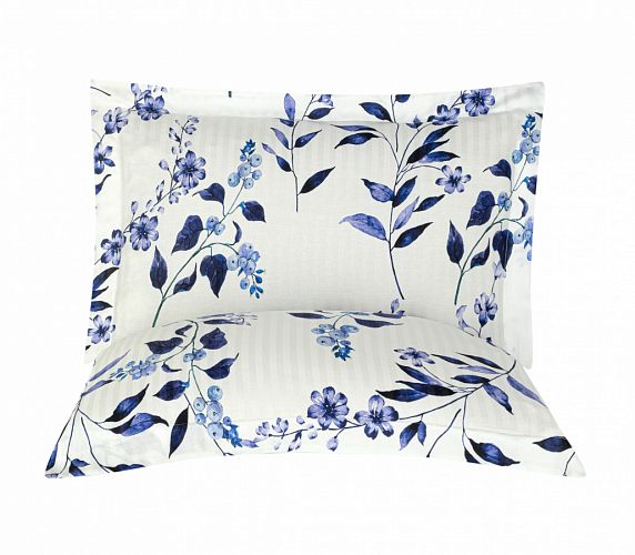 Постельное белье Карвен Stripe Satin с цветным принтом семейное N251-SB013 (7пр.) (Акция)