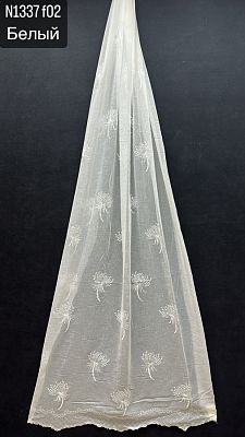 Тюль-сетка Лён с вышивкой-N1337 F02