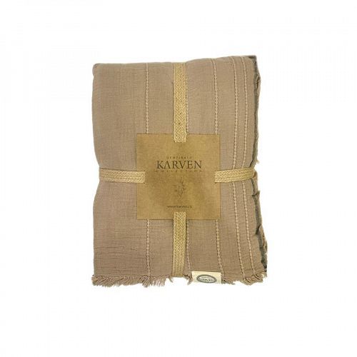 Плед Karven хлопок евро 220*240 PL029 IZGI v3/Koyu kahve