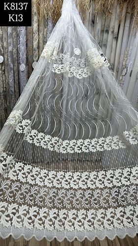 Тюль-сетка с вышивкой K8137 (АКЦИЯ)