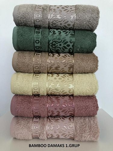 Полотенце Kарвен Bamboo "DAMAKS 1" 70*140 6шт бамбук H 4108