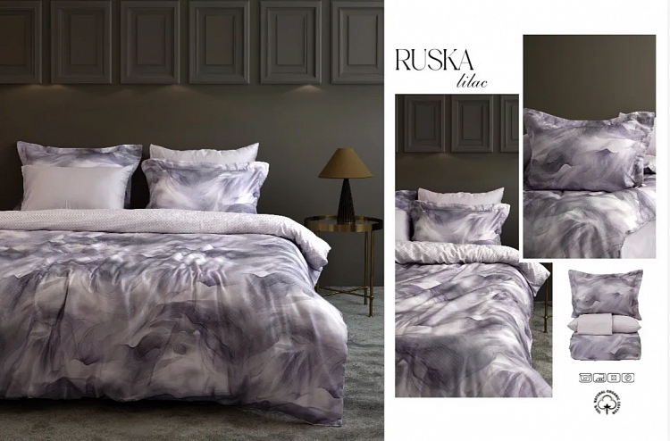 Постельное белье "Карвен" дэлюкс сатин семейное RUSKA LILAC