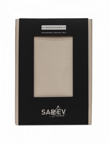 Простынь SAREV (300 tc) евро сатин 260*280 см P 981 MONOCHROME v4/Natural Beige