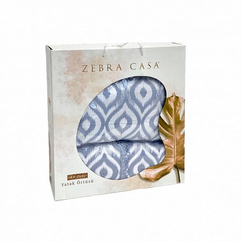 Покрывало  ZEBRA  "ALL DAYS IKAT" 1.5 сп (180*250)  Y870 indigo/индиго