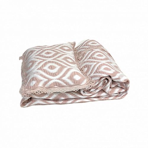 Покрывало  ZEBRA  "ALL DAYS IKAT" 1.5 сп (180*250)  Y870 pudra/пудровый 