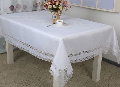 Скатерть "Карвен" жаккард с гипюром 160*300 М 610-6 (Акция)