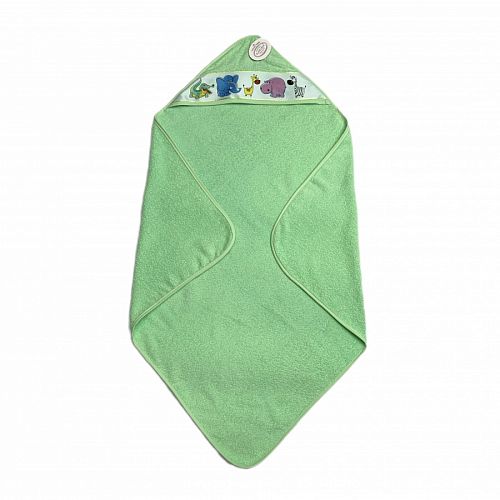 Детское полотенце c уголком Karven "BASKILI KUNDAK" 90*90 махра D 037 yesil/зеленый