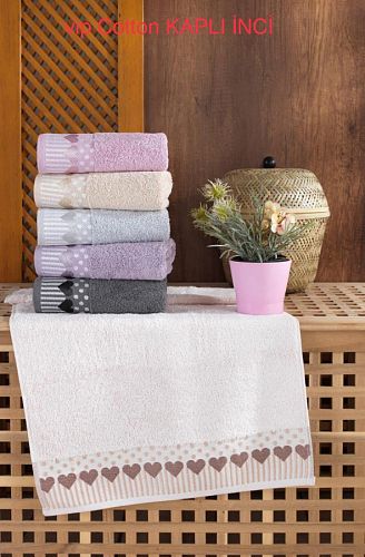 Полотенце Карвен Vip Cotton "KAPLI INCI" 80*150 6шт.махра H 3284