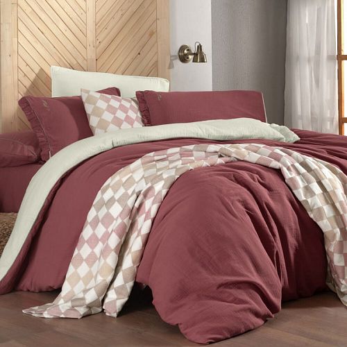 Постельное белье Sarev Mood Comfort муслин 1,5 спальн. N356 KENYON v3/Pembe