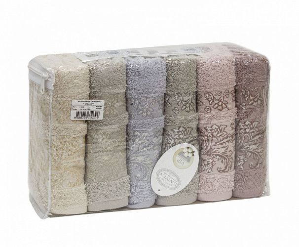 Полотенце Карвен Vip Cotton "MILANO" 50*90 6шт.махра H 3282