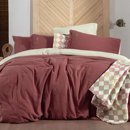 Постельное белье Sarev Mood Comfort муслин 1,5 спальн. N356 KENYON v3/Pembe