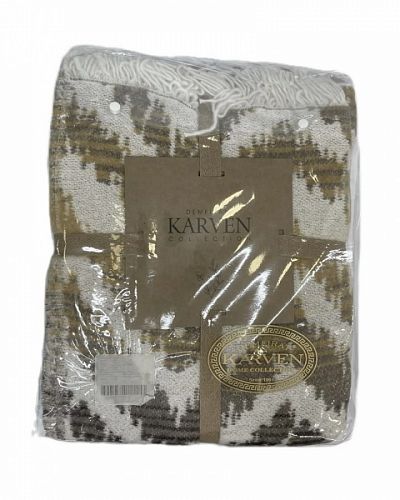 Плед Karven ZIGZAG хлопок 60%,акрил 40% 1,5 спальный 150*200 PL024 v19/Bej
