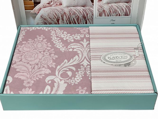 Постельное белье "Карвен" ранфорс евро Fiorita Pink v-1