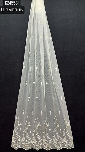 Тюль-сетка Лён с вышивкой-K24558i-TT