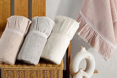 Полотенце Kарвен Vip Cotton 50*90 1шт махра H5169 ISABELLA Beige